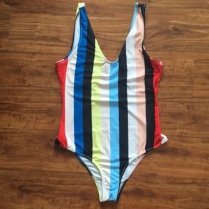 Cupshe colorful stripes one piece